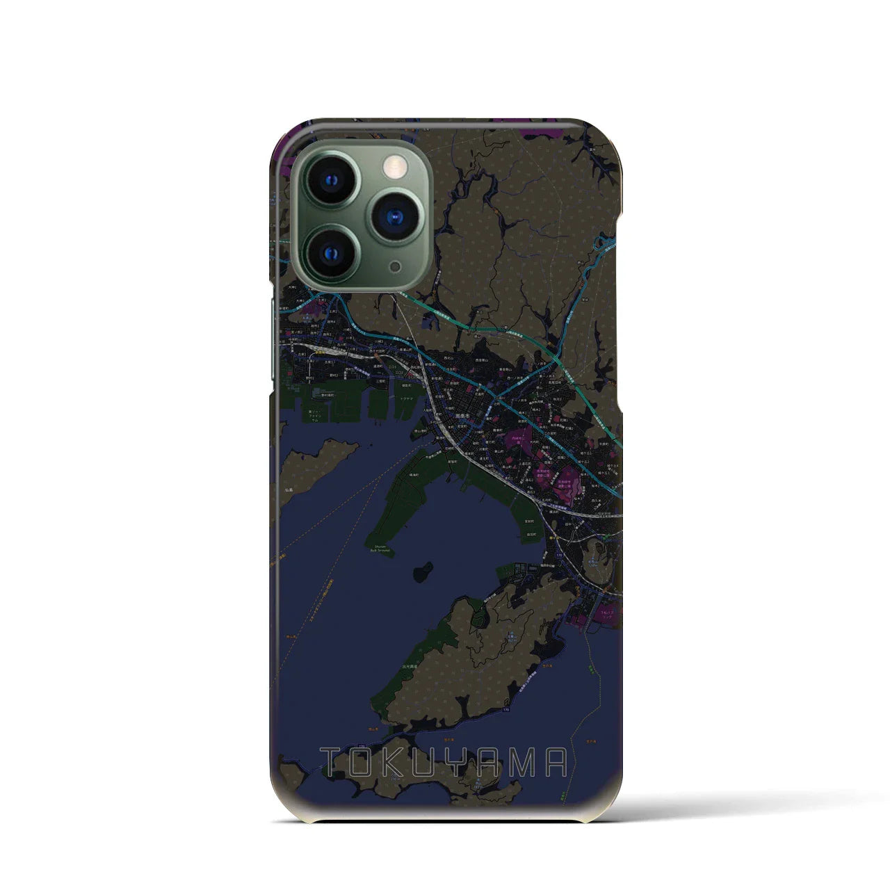 【徳山(山口県)】地図柄iPhoneケース(バックカバータイプ)