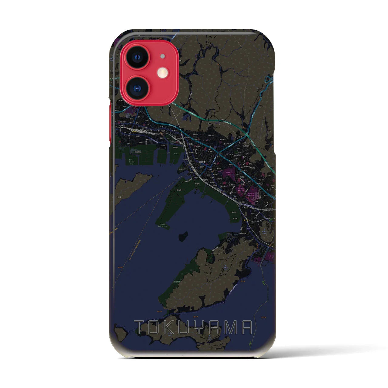 【徳山(山口県)】地図柄iPhoneケース(バックカバータイプ)