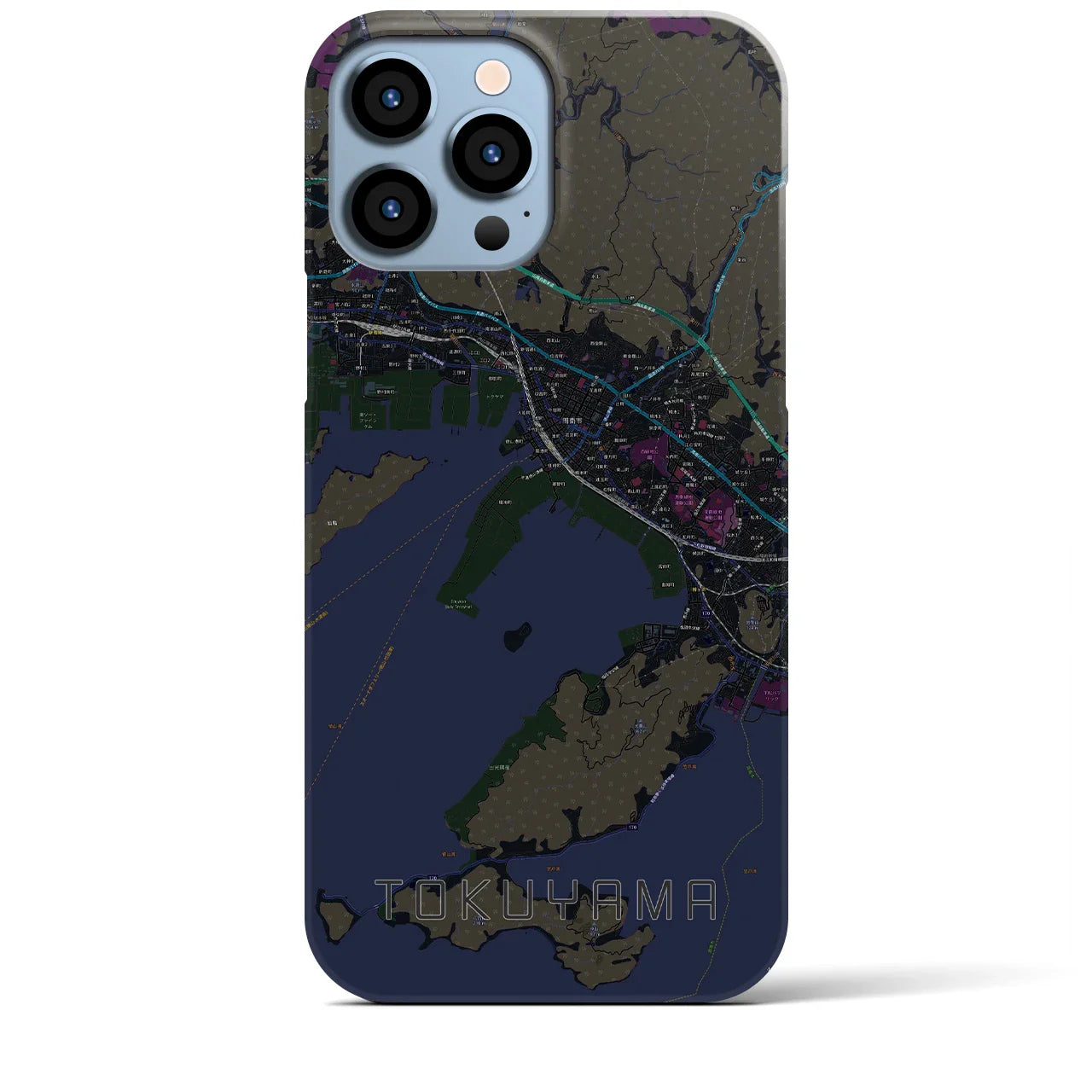 【徳山(山口県)】地図柄iPhoneケース(バックカバータイプ)