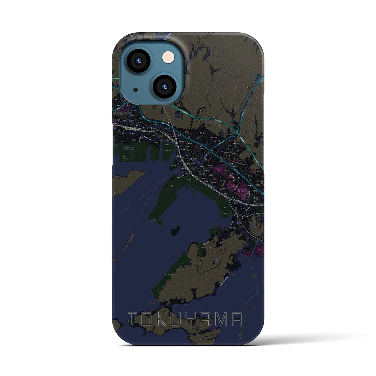 【徳山(山口県)】地図柄iPhoneケース(バックカバータイプ)