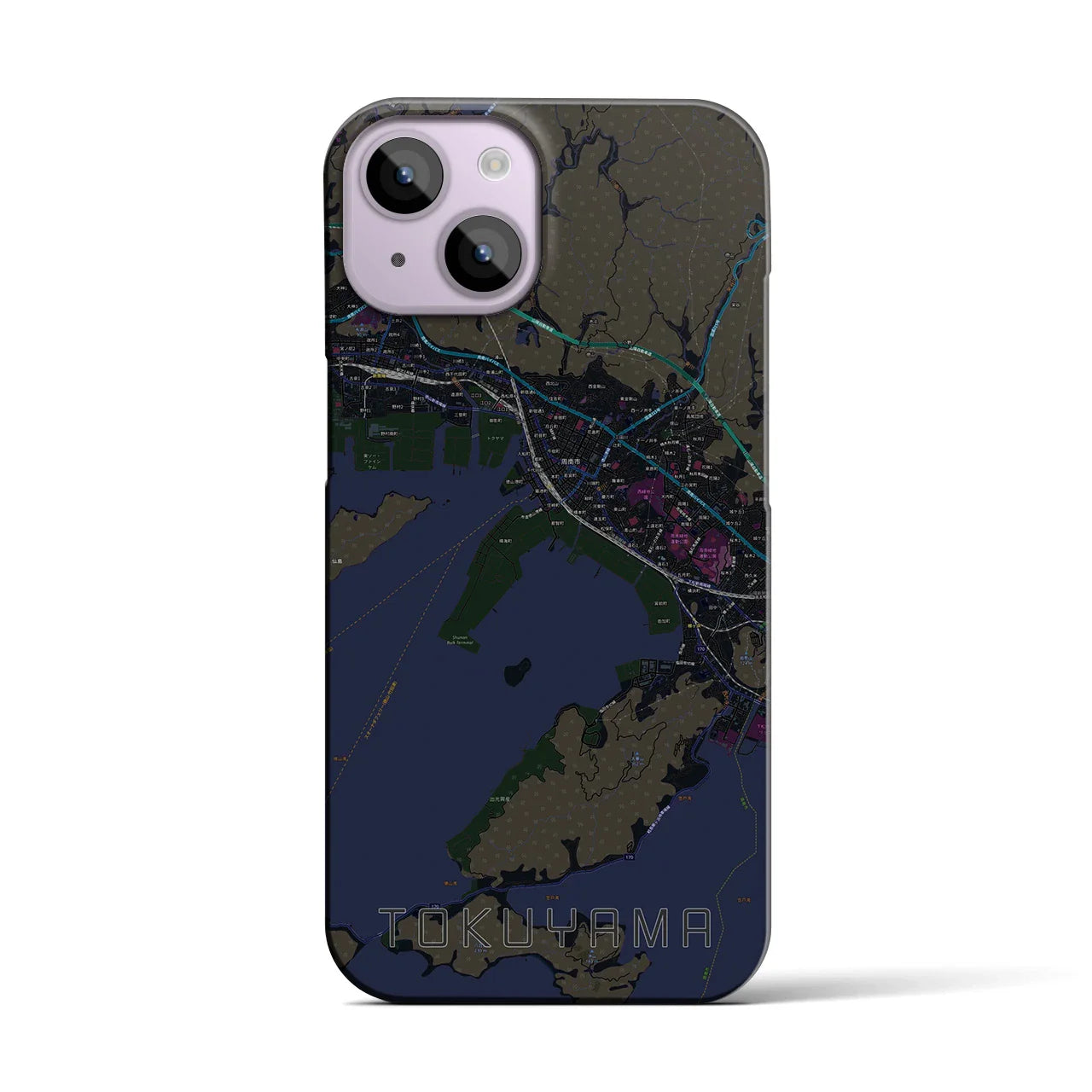 【徳山(山口県)】地図柄iPhoneケース(バックカバータイプ)