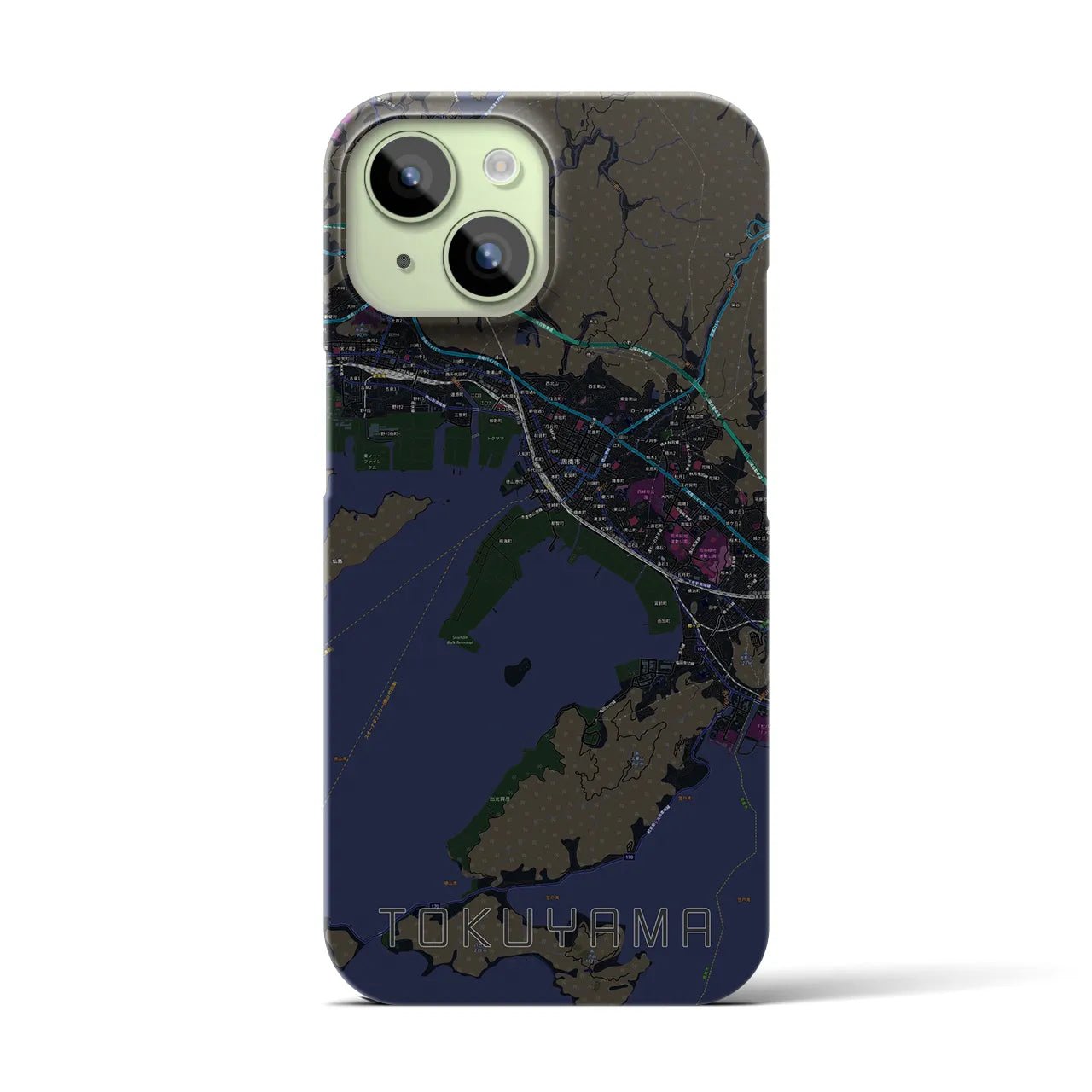 【徳山(山口県)】地図柄iPhoneケース(バックカバータイプ)