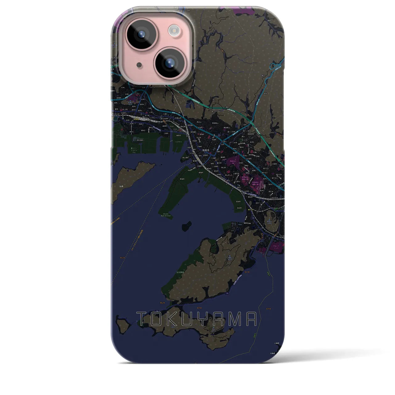 【徳山(山口県)】地図柄iPhoneケース(バックカバータイプ)