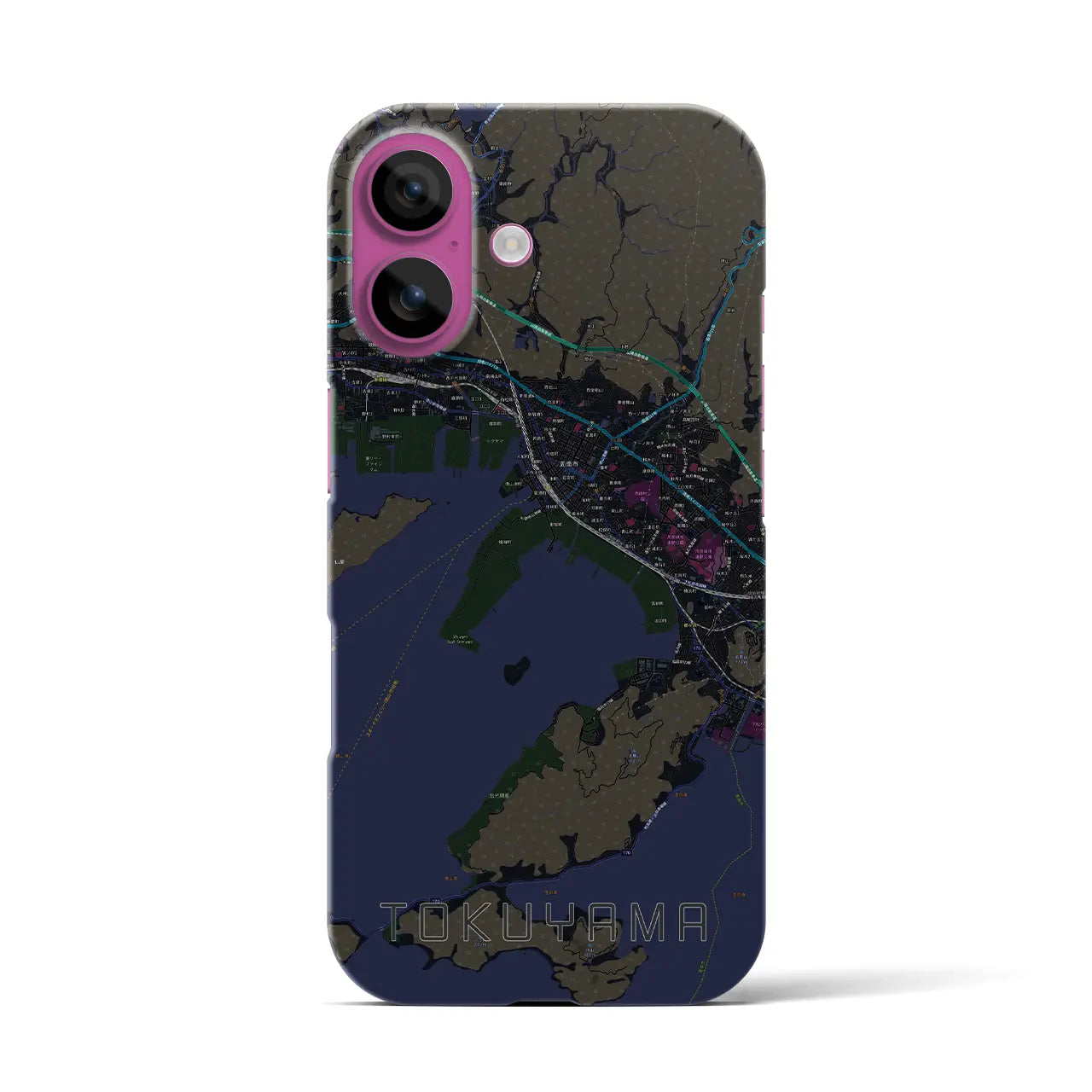 【徳山(山口県)】地図柄iPhoneケース(バックカバータイプ)