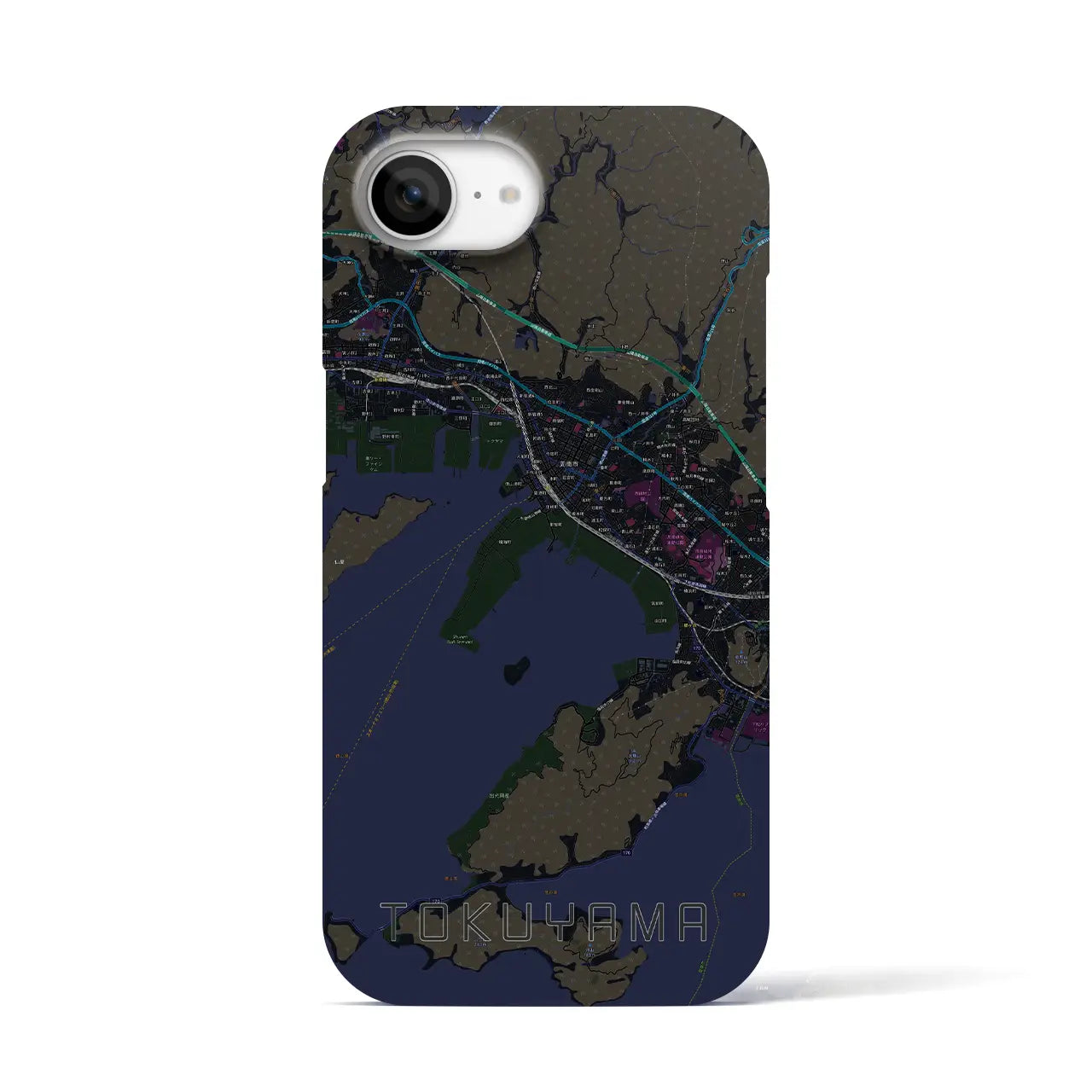 【徳山(山口県)】地図柄iPhoneケース(バックカバータイプ)