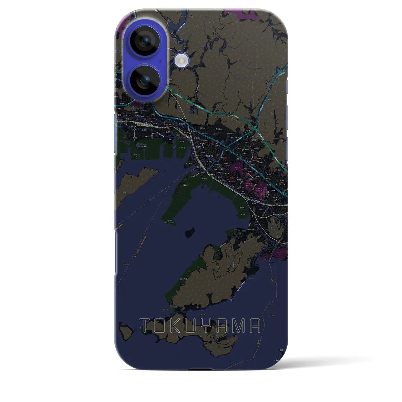 【徳山(山口県)】地図柄iPhoneケース(バックカバータイプ)