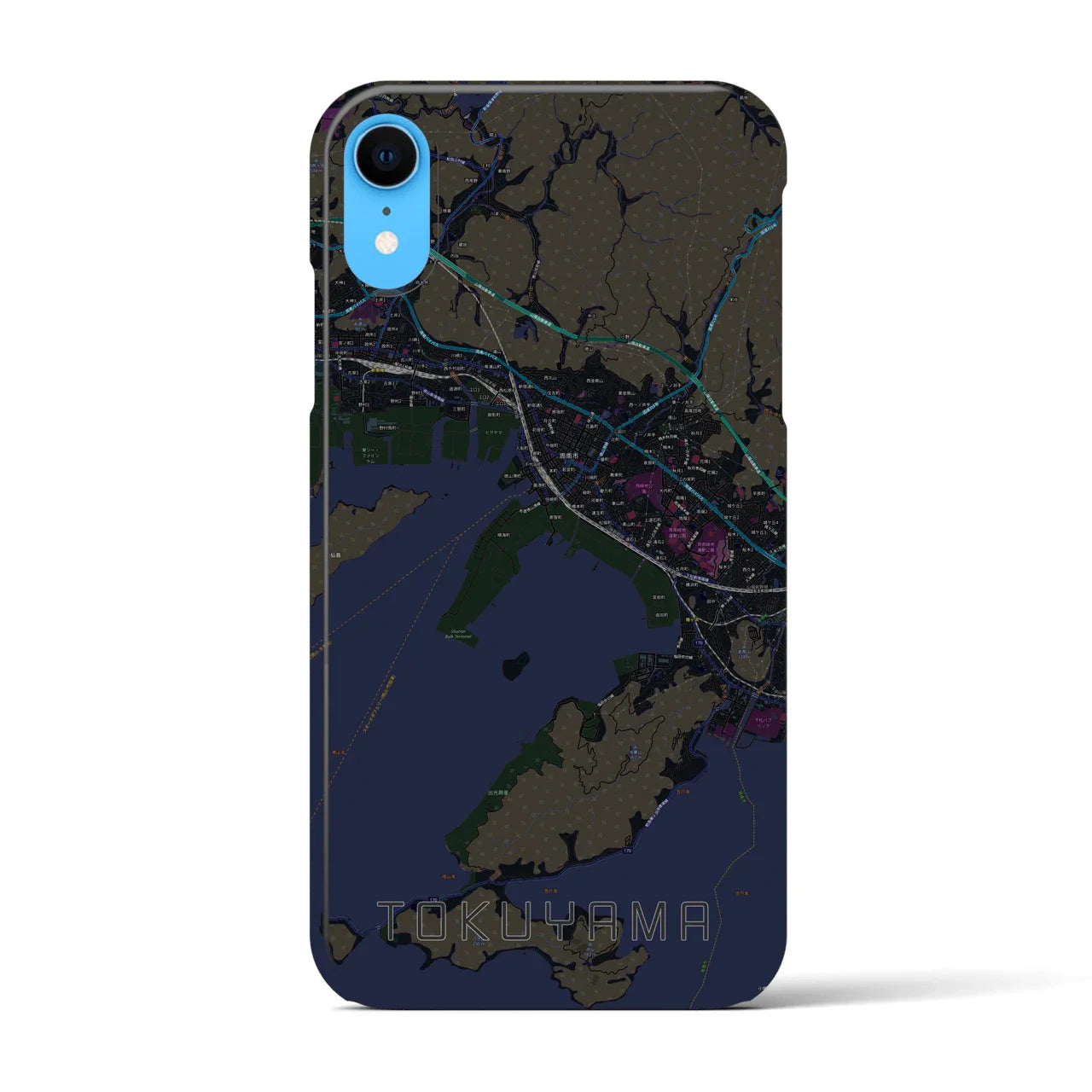 【徳山(山口県)】地図柄iPhoneケース(バックカバータイプ)