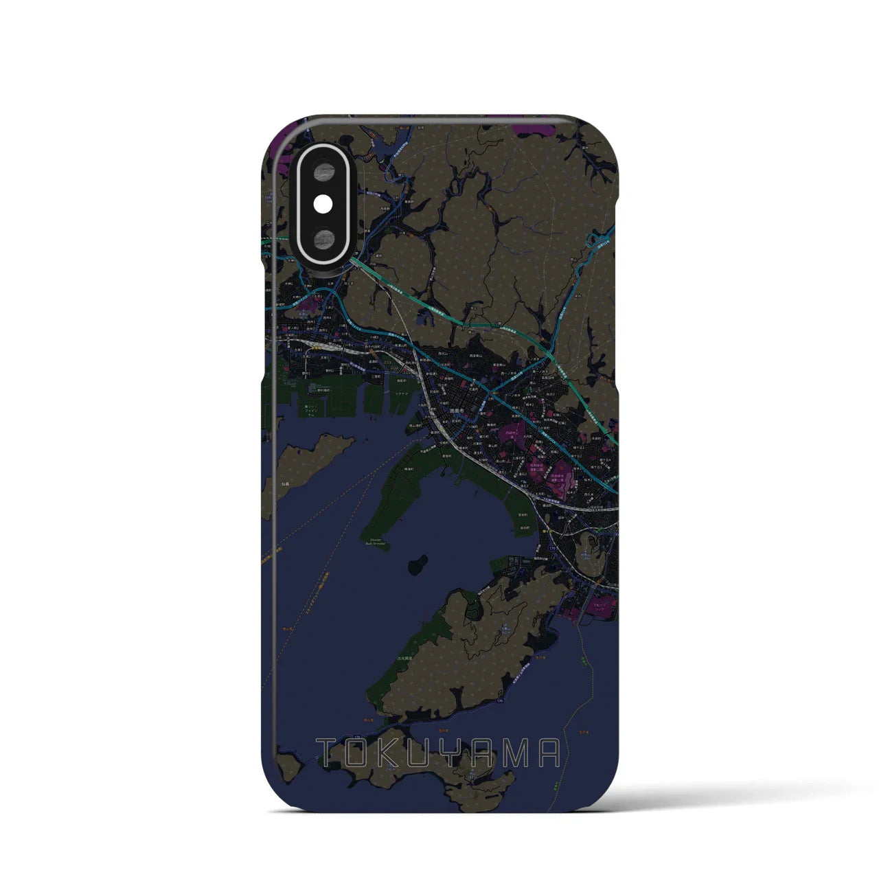 【徳山(山口県)】地図柄iPhoneケース(バックカバータイプ)