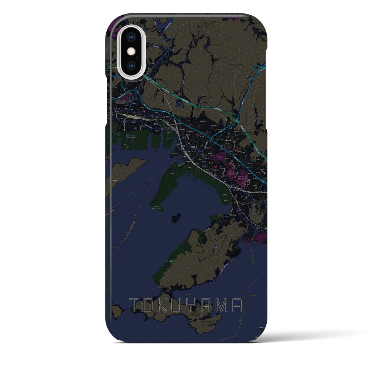【徳山(山口県)】地図柄iPhoneケース(バックカバータイプ)