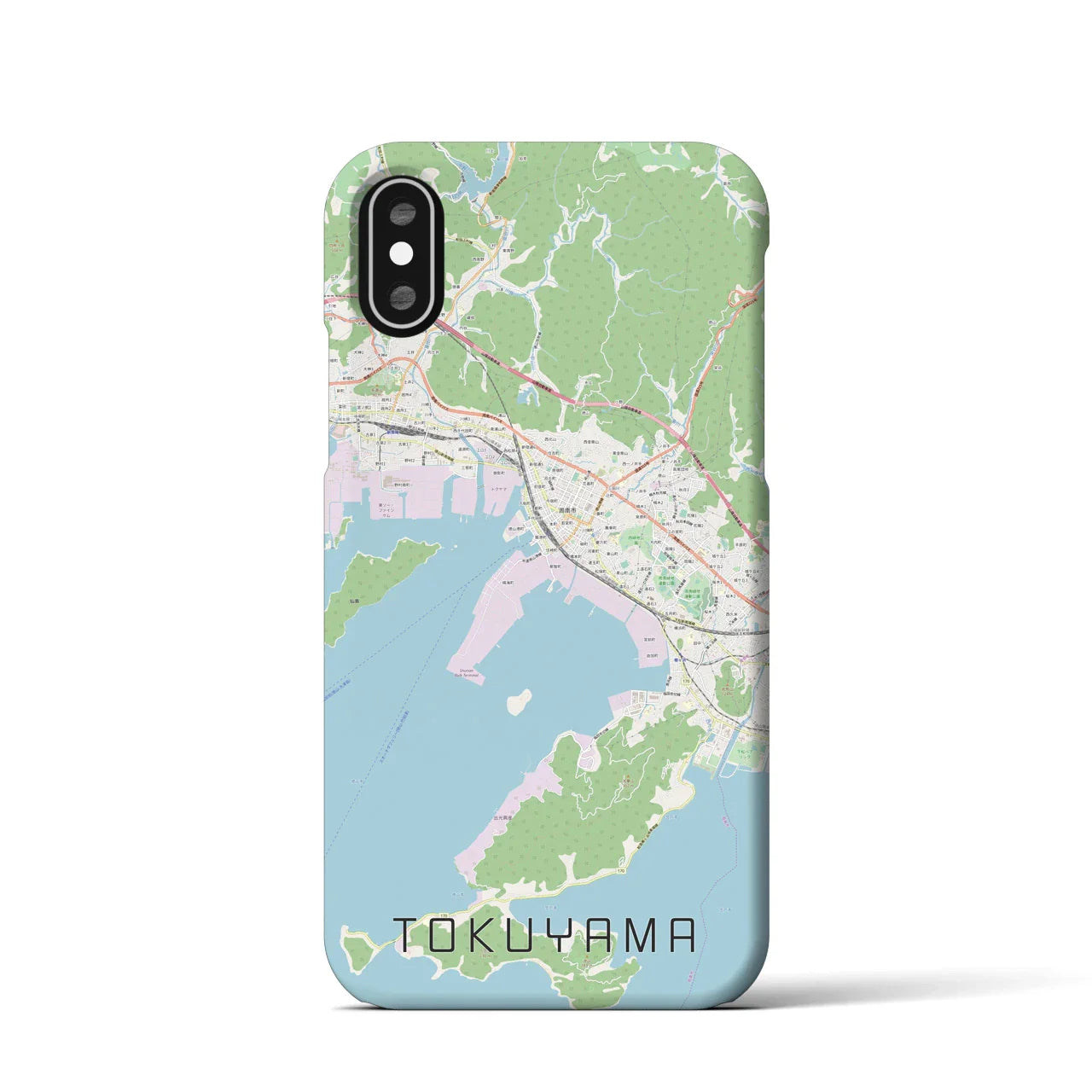【徳山(山口県)】地図柄iPhoneケース(バックカバータイプ)