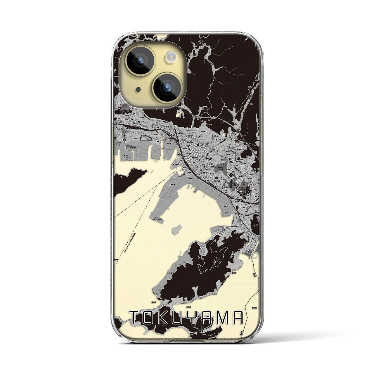 【徳山(山口県)】地図柄iPhoneケース(クリアタイプ)