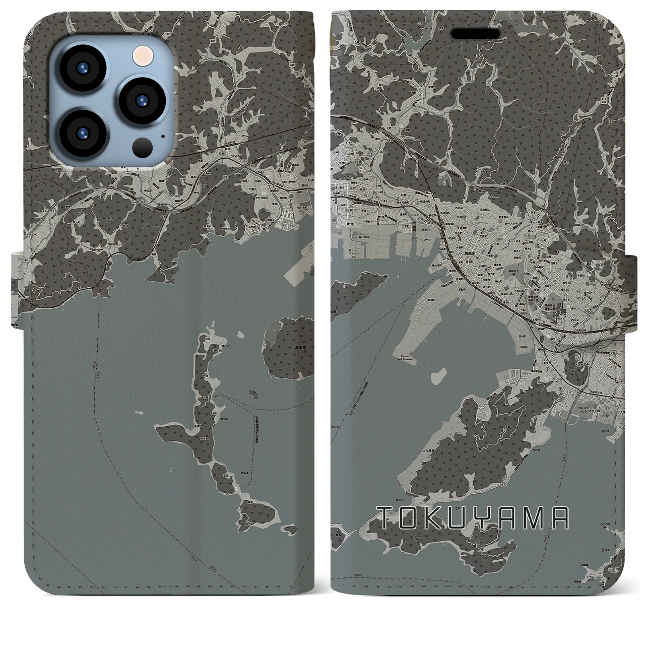 【徳山(山口県)】地図柄iPhoneケース(手帳タイプ)