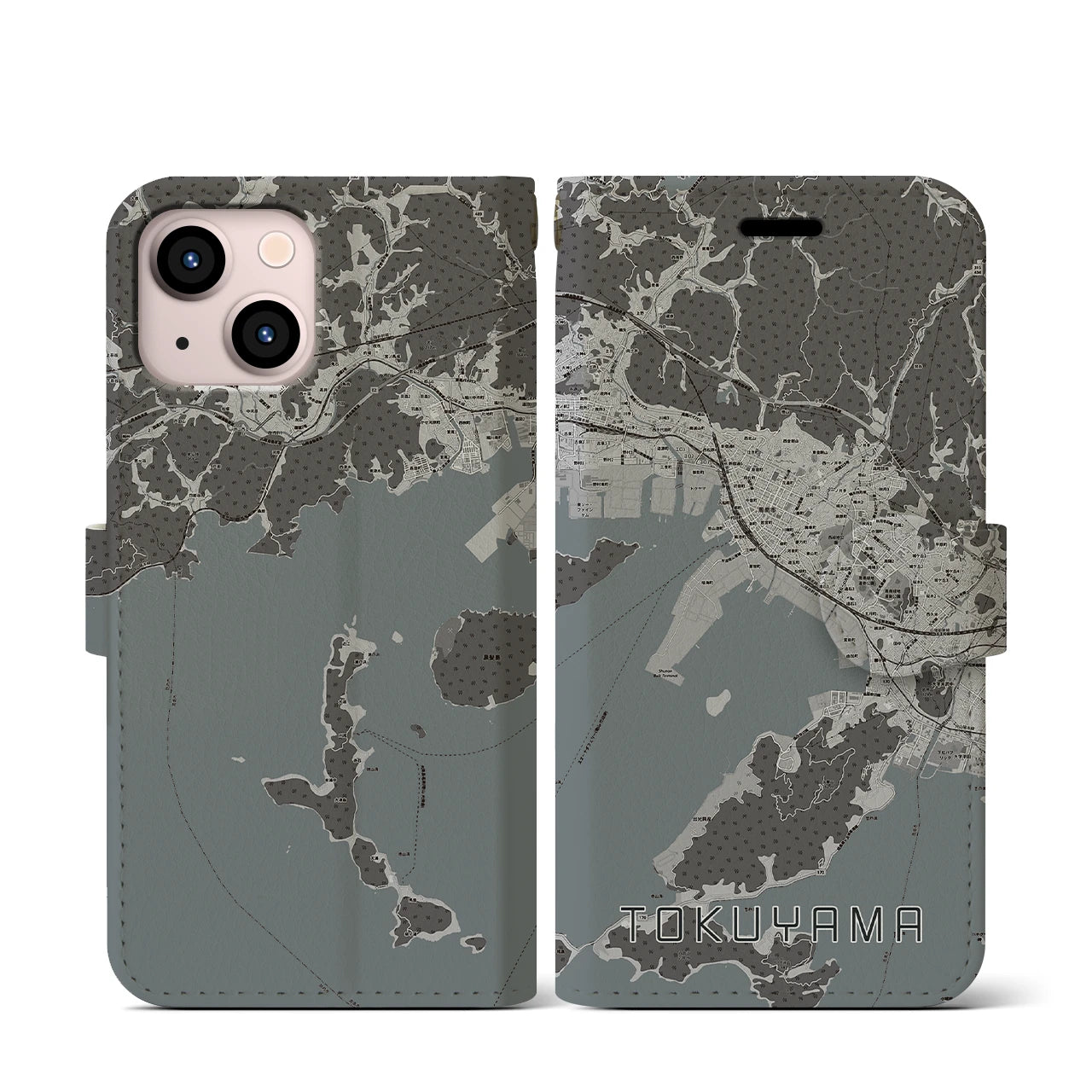 【徳山(山口県)】地図柄iPhoneケース(手帳タイプ)