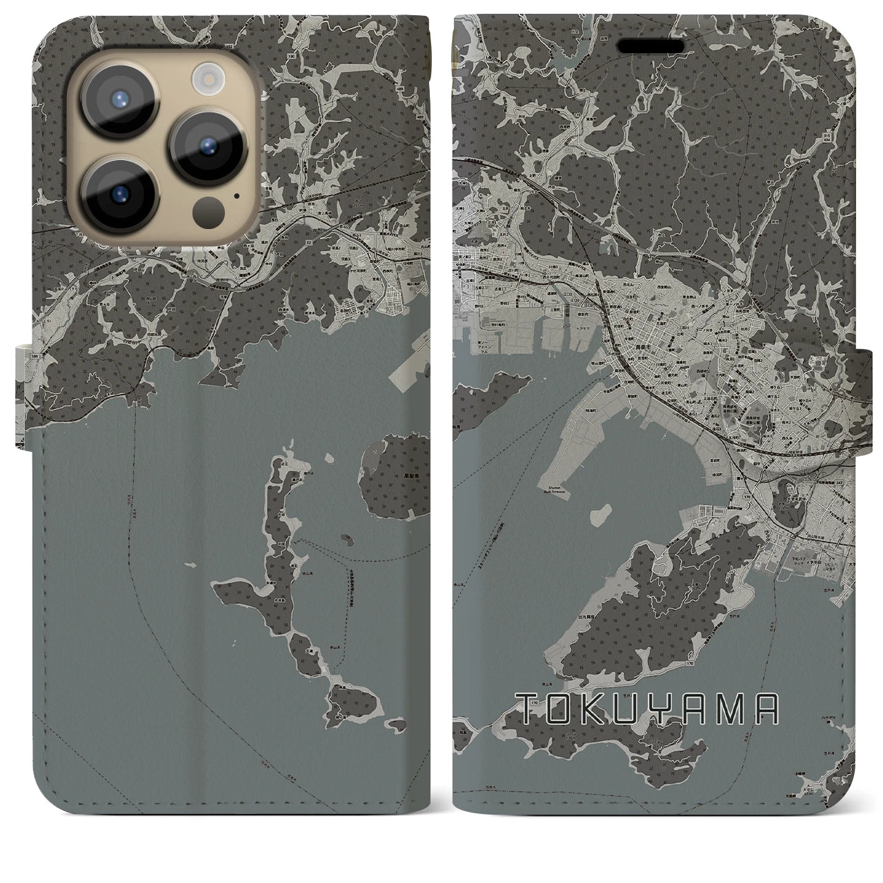 【徳山(山口県)】地図柄iPhoneケース(手帳タイプ)