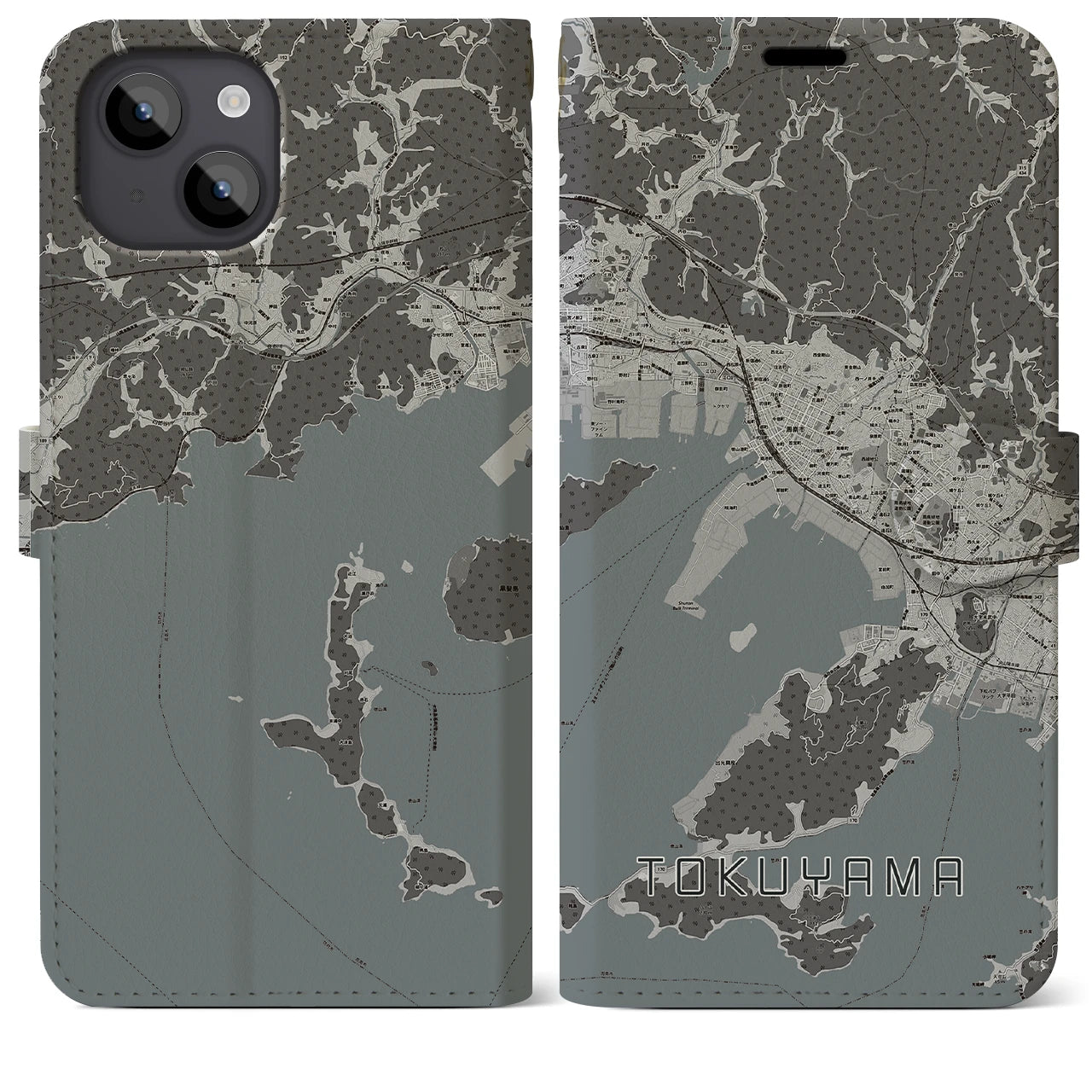 【徳山(山口県)】地図柄iPhoneケース(手帳タイプ)