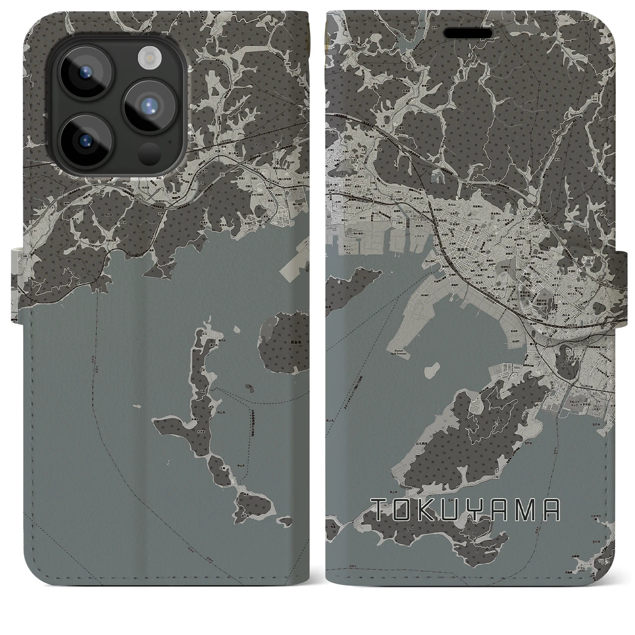 【徳山(山口県)】地図柄iPhoneケース(手帳タイプ)