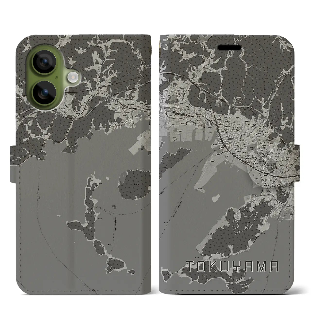 【徳山(山口県)】地図柄iPhoneケース(手帳タイプ)