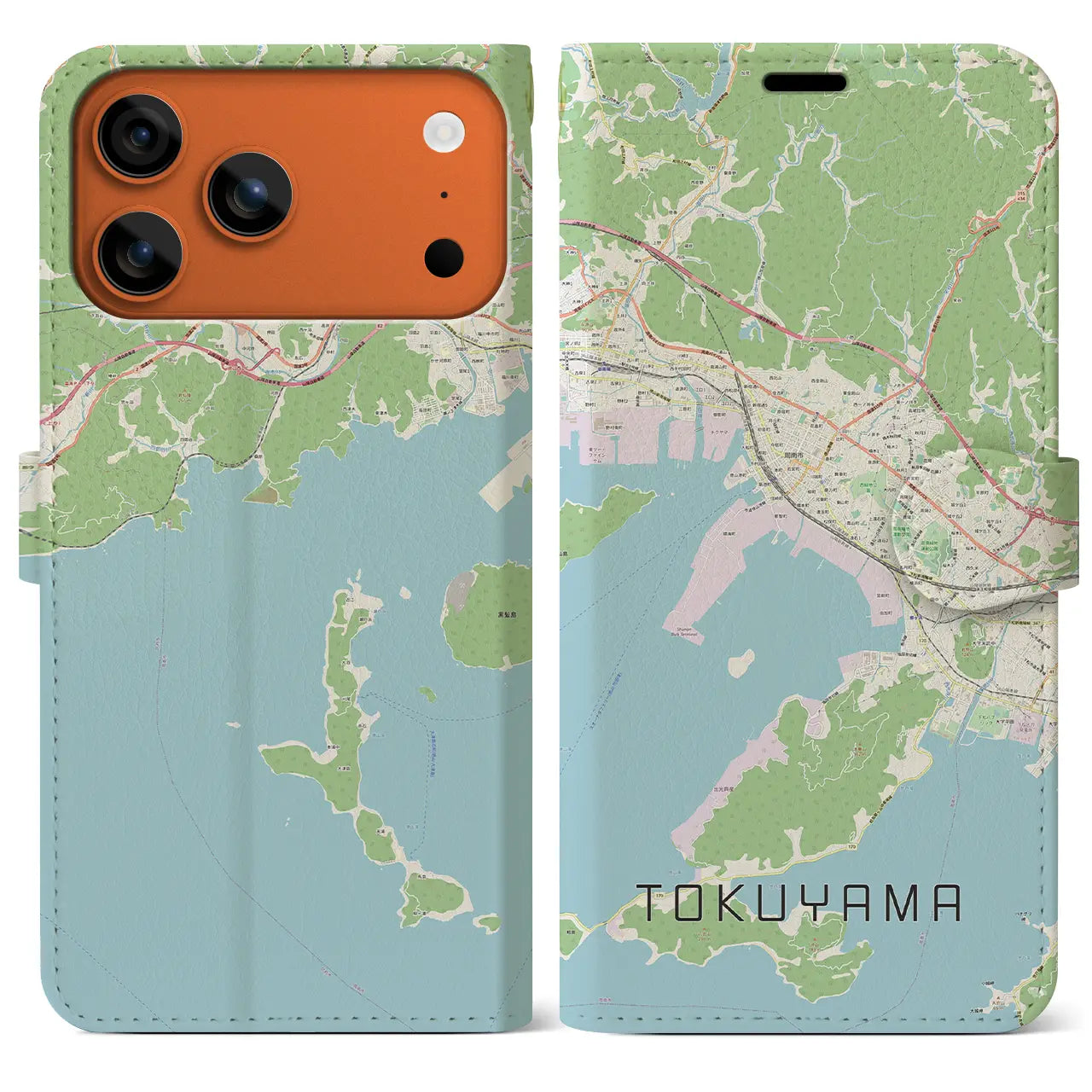 【徳山(山口県)】地図柄iPhoneケース(手帳タイプ)