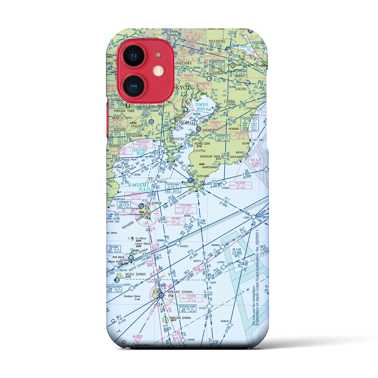 【東京航空図(東京都)】航空図iPhoneケース(バックカバータイプ)