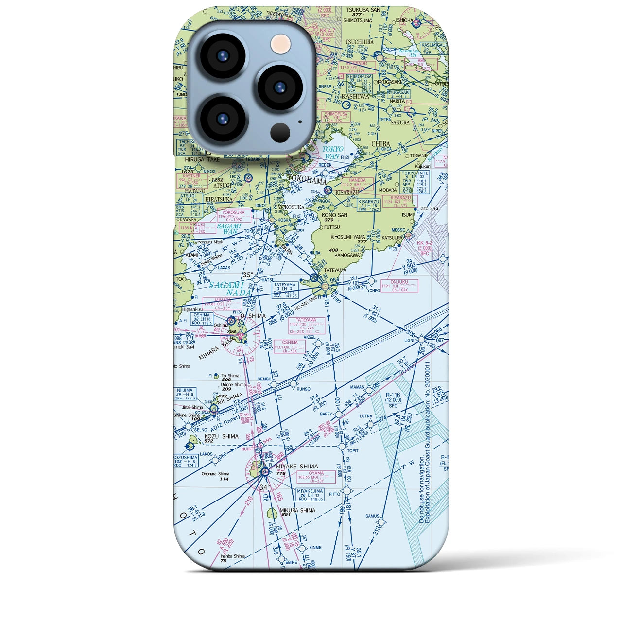 【東京航空図(東京都)】航空図iPhoneケース(バックカバータイプ)