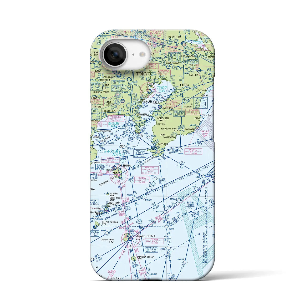 【東京航空図(東京都)】航空図iPhoneケース(バックカバータイプ)