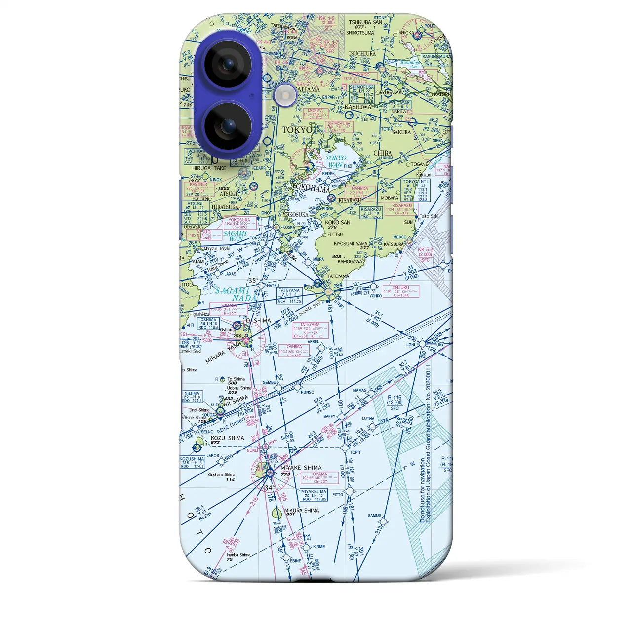 【東京航空図(東京都)】航空図iPhoneケース(バックカバータイプ)