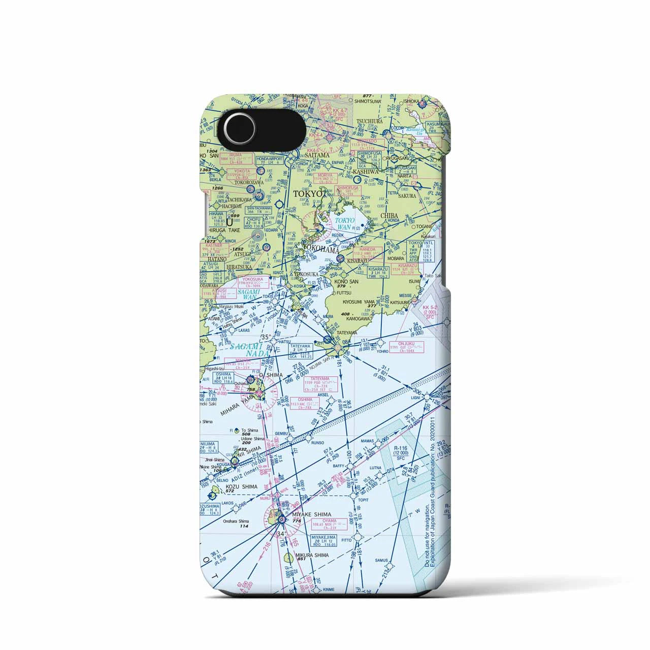 【東京航空図(東京都)】航空図iPhoneケース(バックカバータイプ)