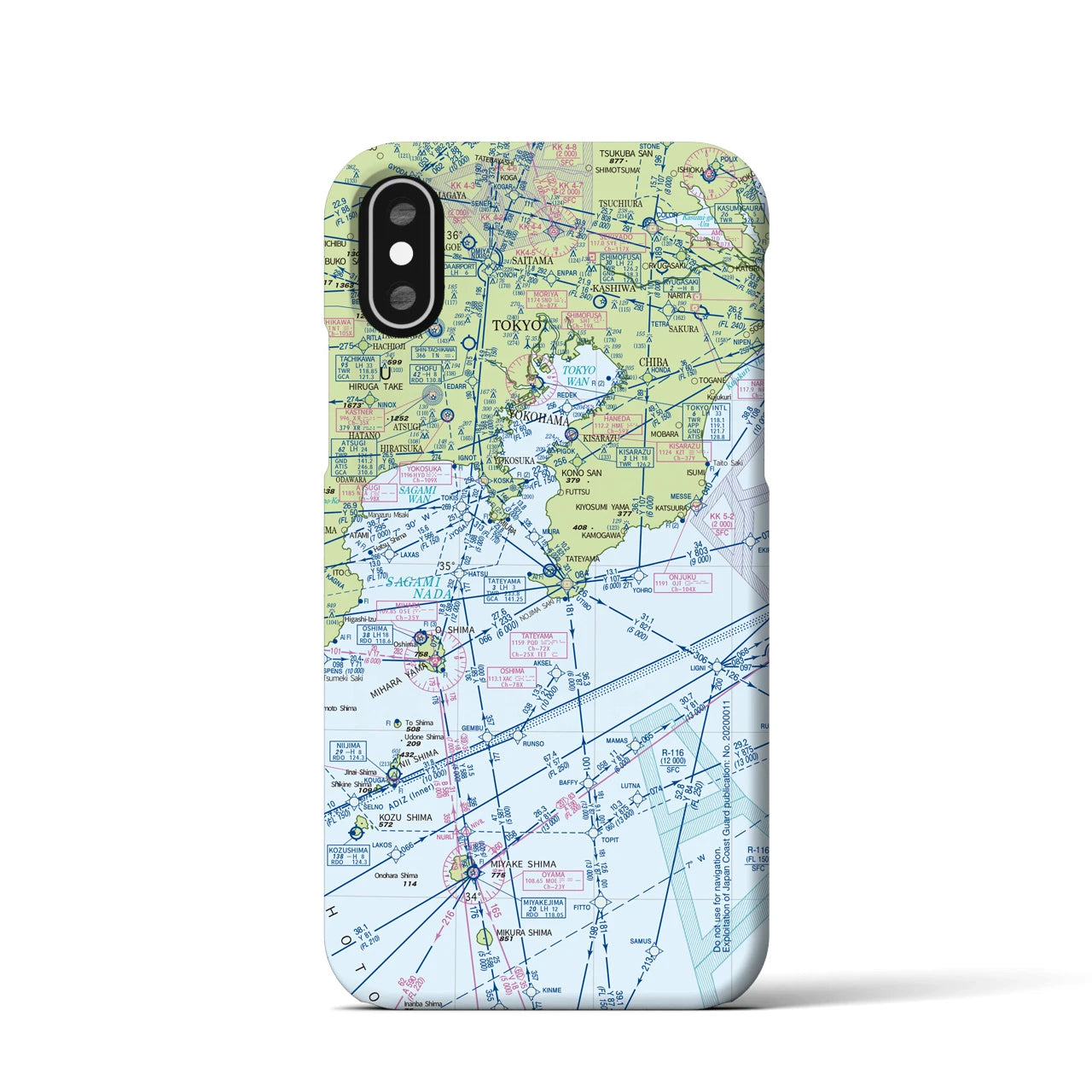 【東京航空図(東京都)】航空図iPhoneケース(バックカバータイプ)