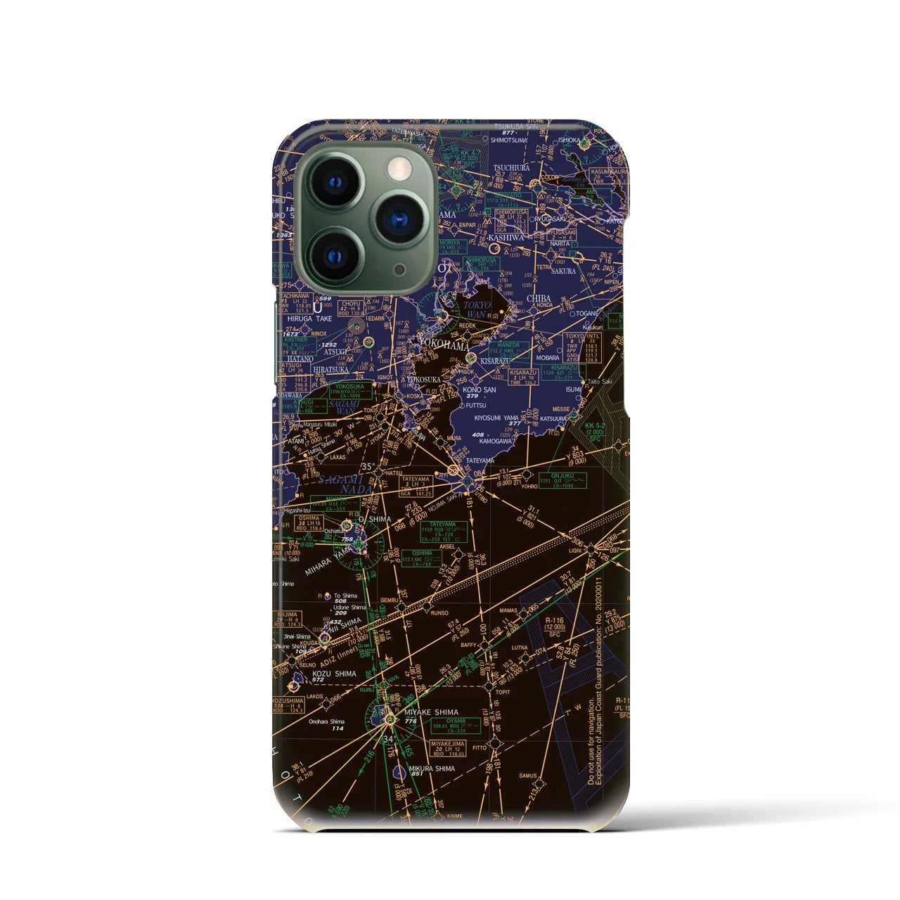 【東京航空図(東京都)】航空図iPhoneケース(バックカバータイプ)