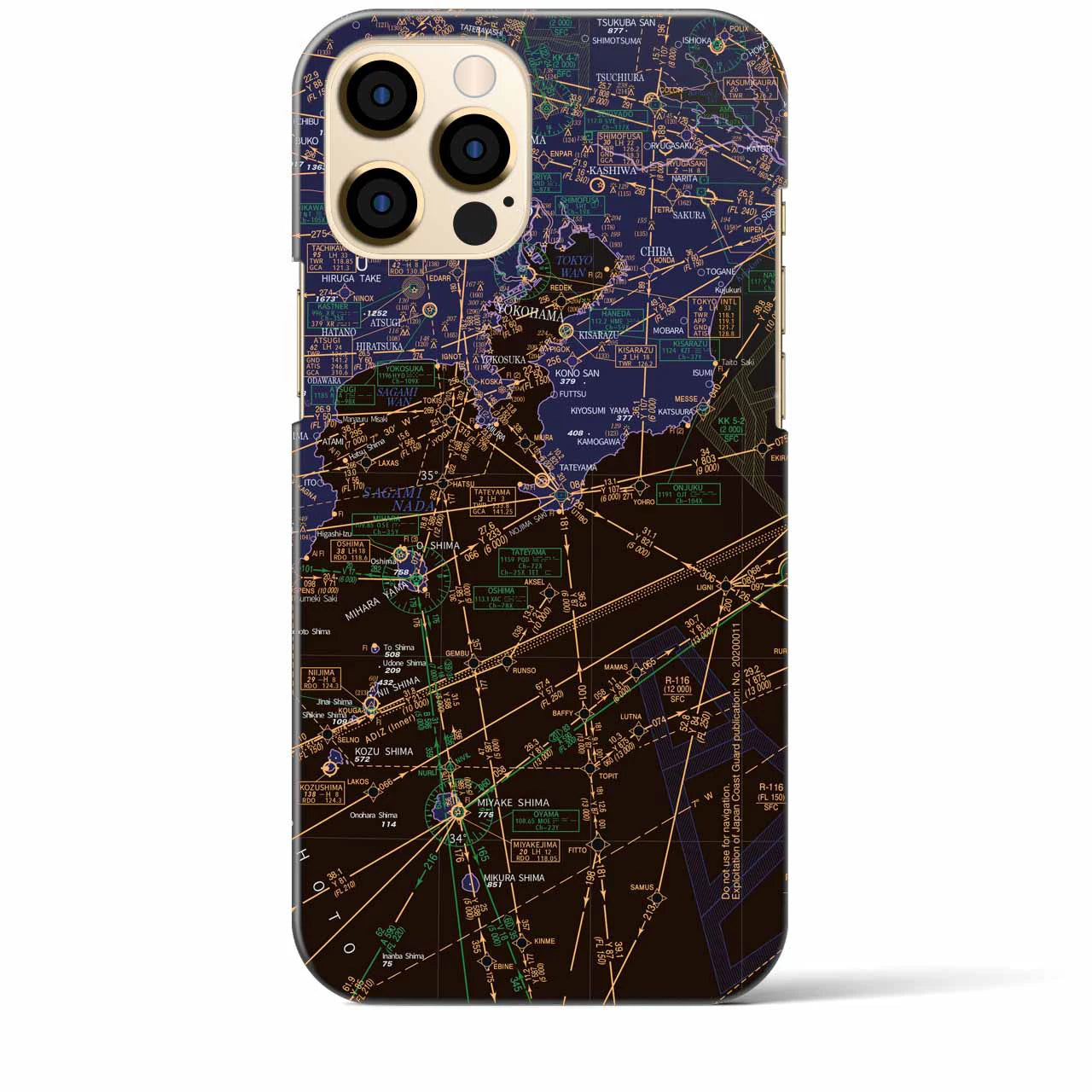 【東京航空図(東京都)】航空図iPhoneケース(バックカバータイプ)