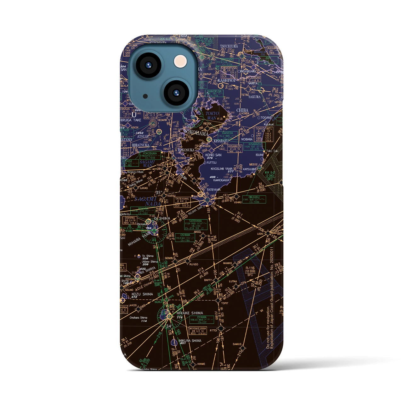 【東京航空図(東京都)】航空図iPhoneケース(バックカバータイプ)