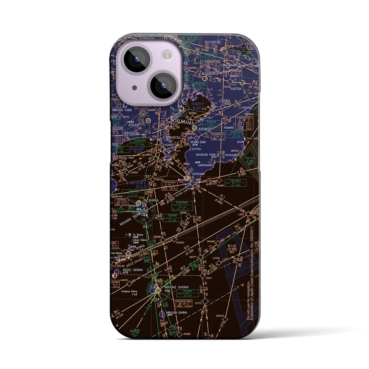 【東京航空図(東京都)】航空図iPhoneケース(バックカバータイプ)