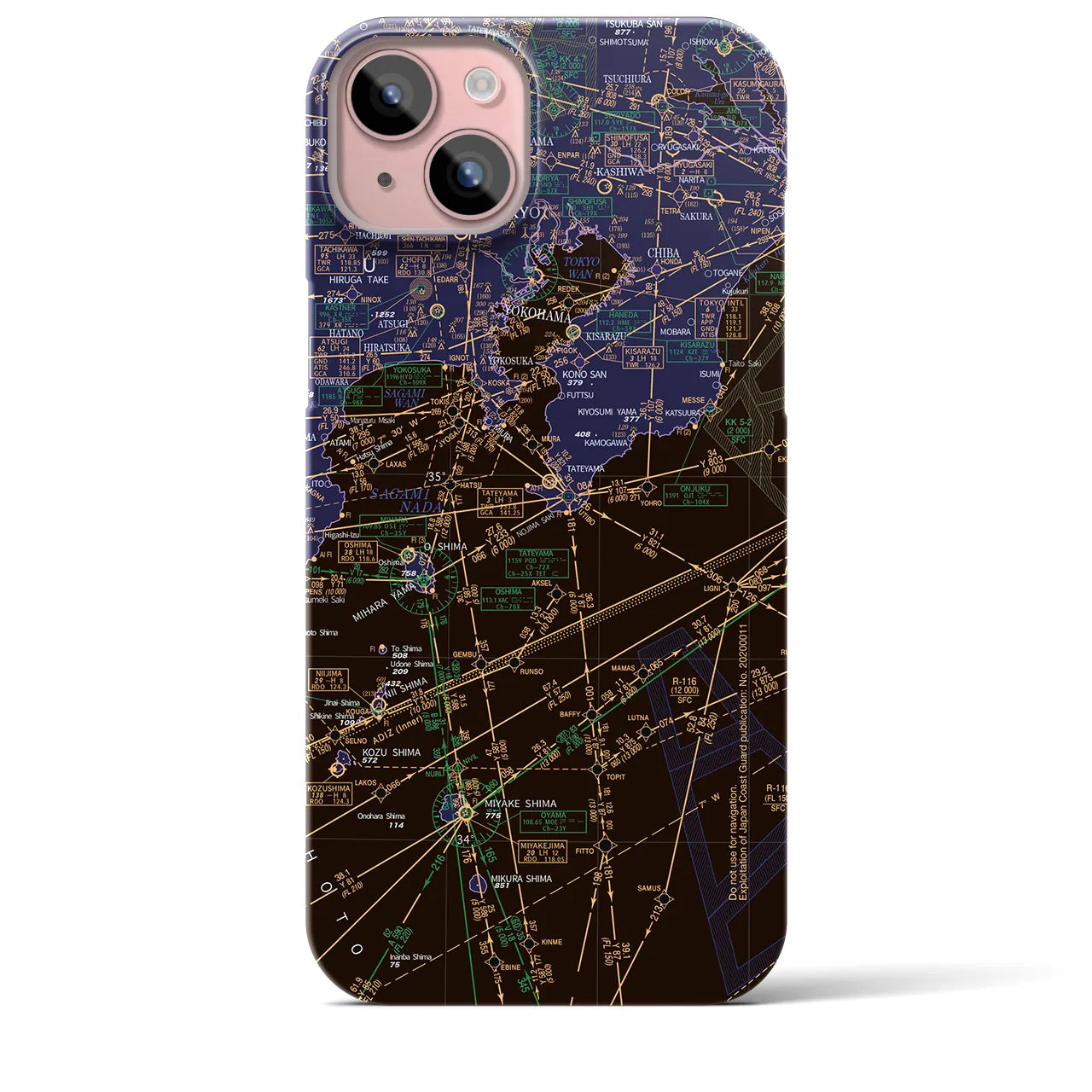 【東京航空図(東京都)】航空図iPhoneケース(バックカバータイプ)