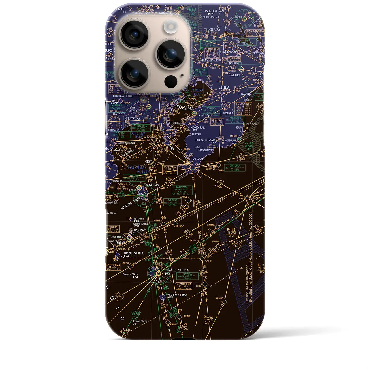 【東京航空図(東京都)】航空図iPhoneケース(バックカバータイプ)
