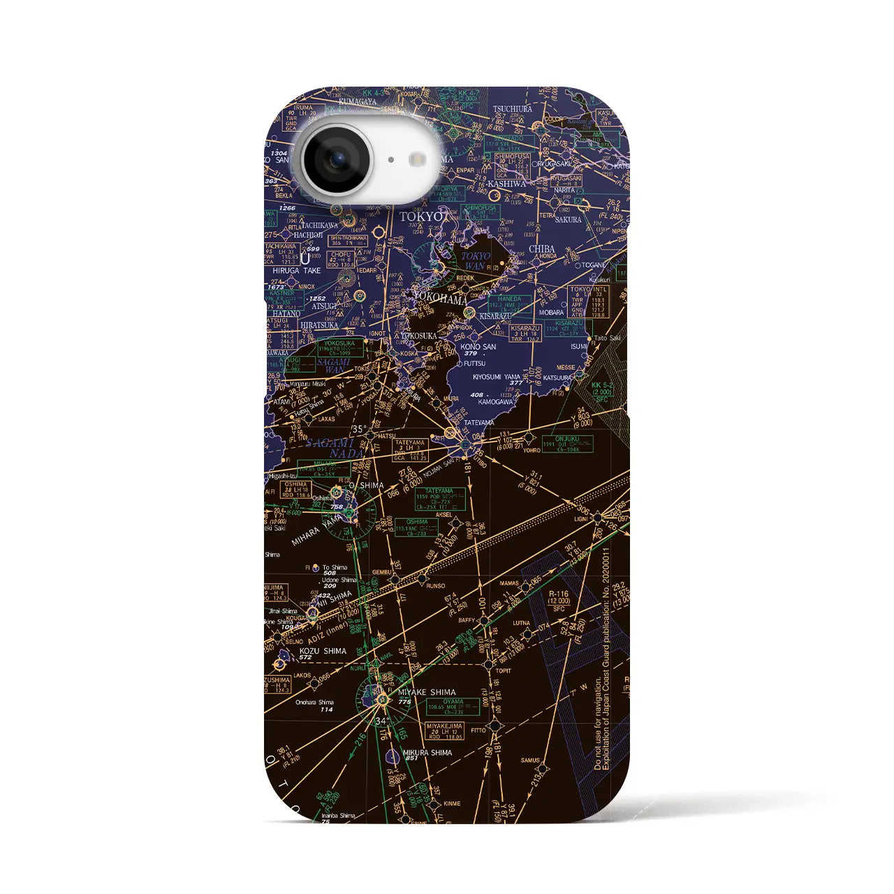 【東京航空図(東京都)】航空図iPhoneケース(バックカバータイプ)