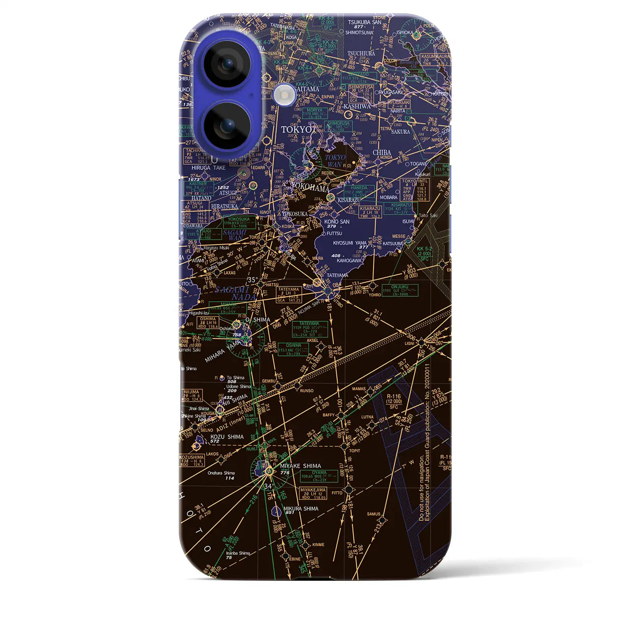 【東京航空図(東京都)】航空図iPhoneケース(バックカバータイプ)