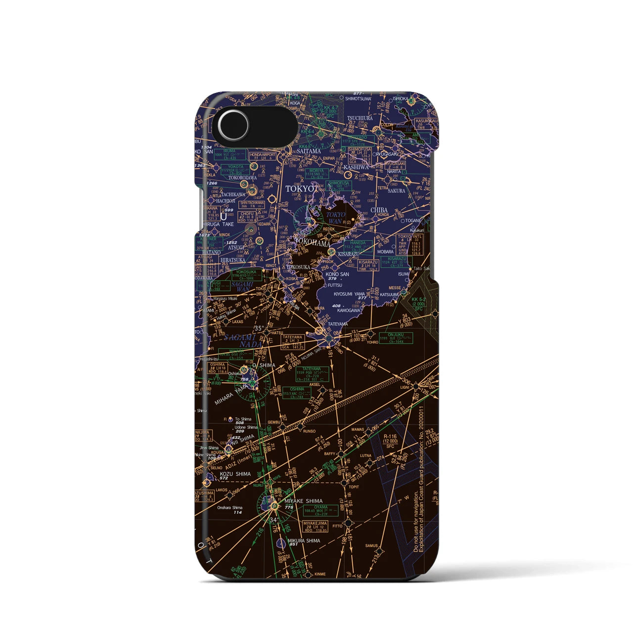 【東京航空図(東京都)】航空図iPhoneケース(バックカバータイプ)