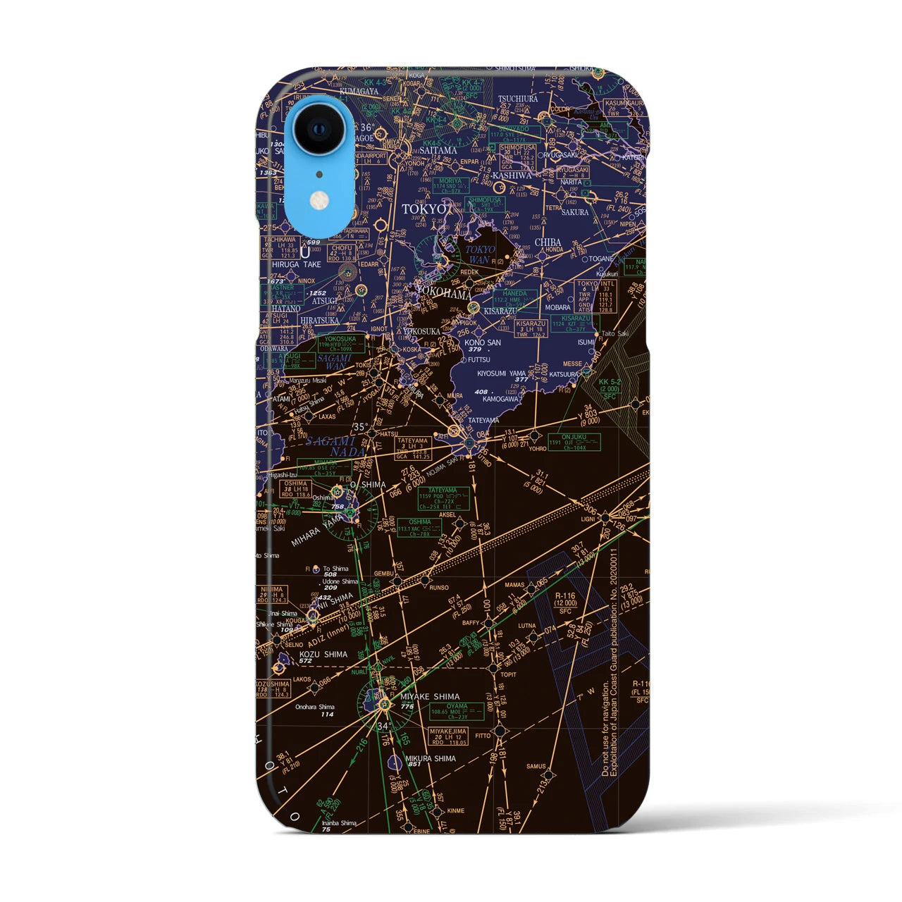 【東京航空図(東京都)】航空図iPhoneケース(バックカバータイプ)