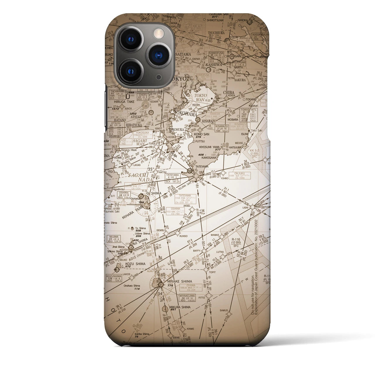 【東京航空図(東京都)】航空図iPhoneケース(バックカバータイプ)