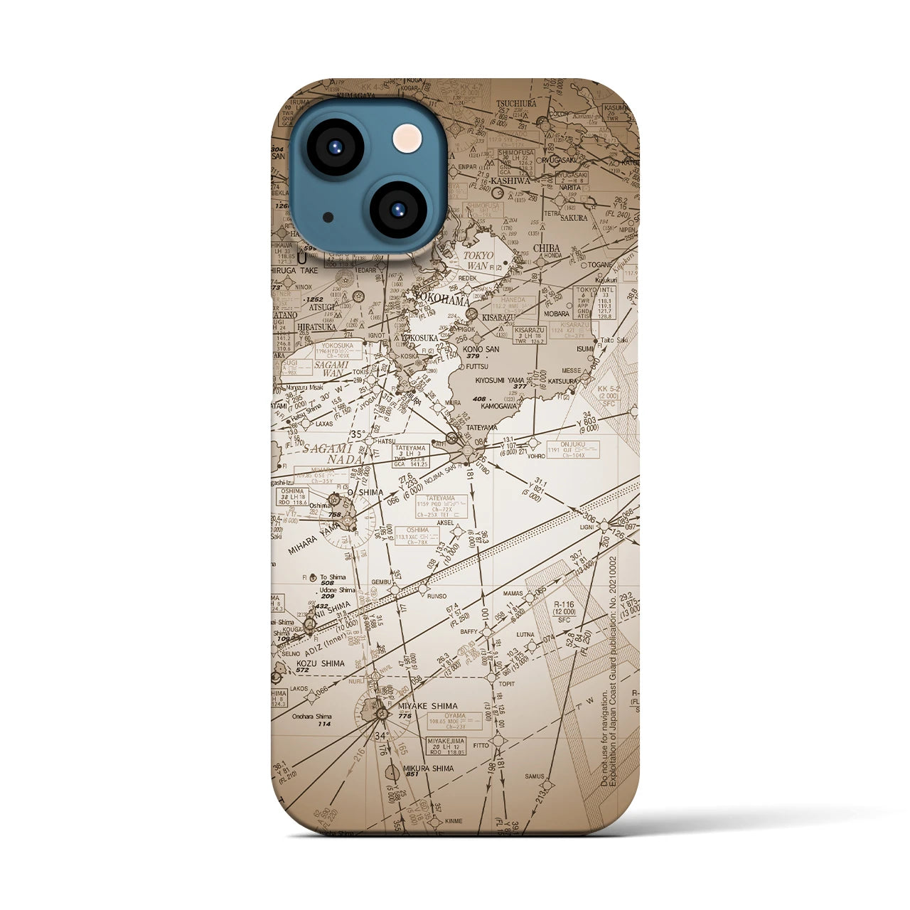 【東京航空図(東京都)】航空図iPhoneケース(バックカバータイプ)