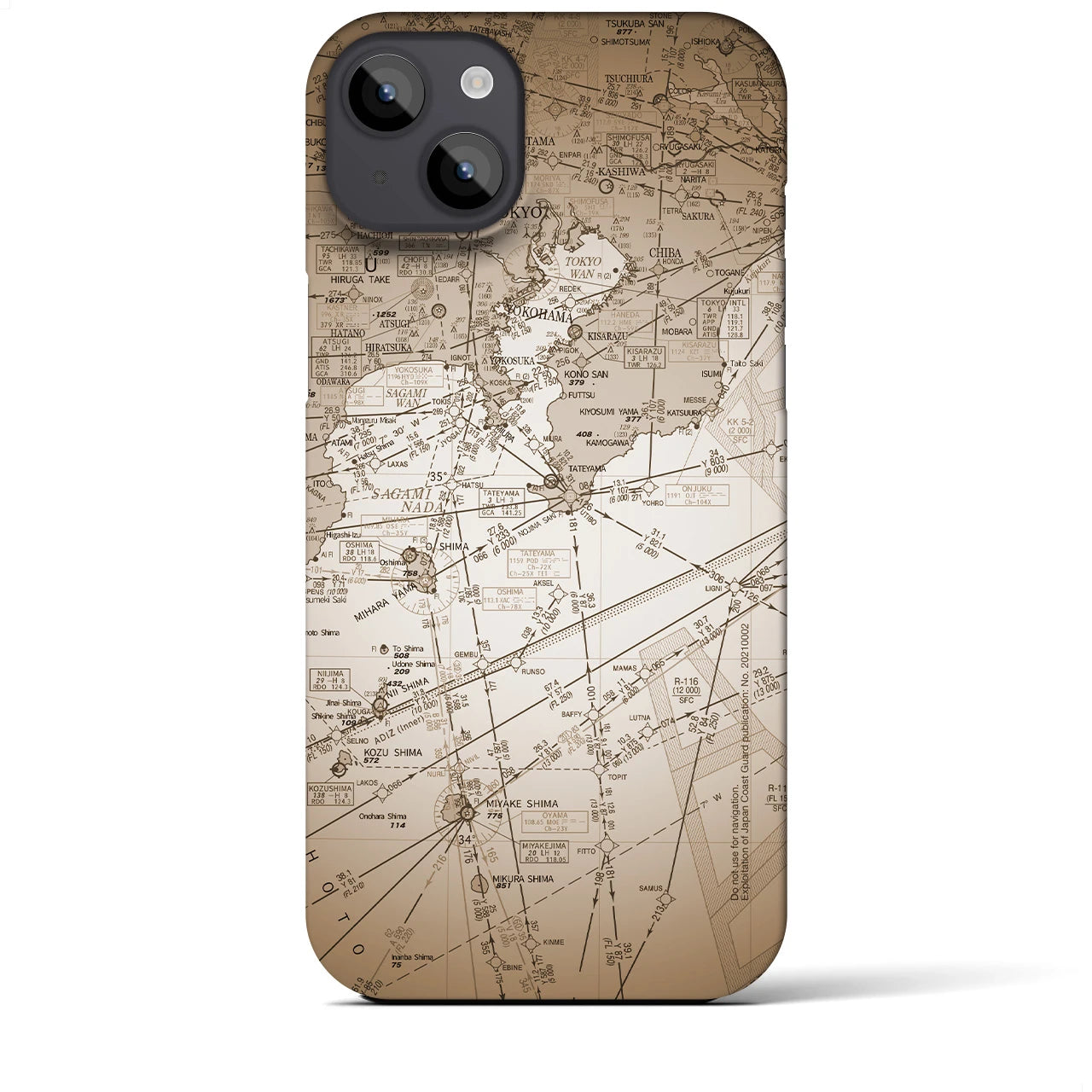 【東京航空図(東京都)】航空図iPhoneケース(バックカバータイプ)