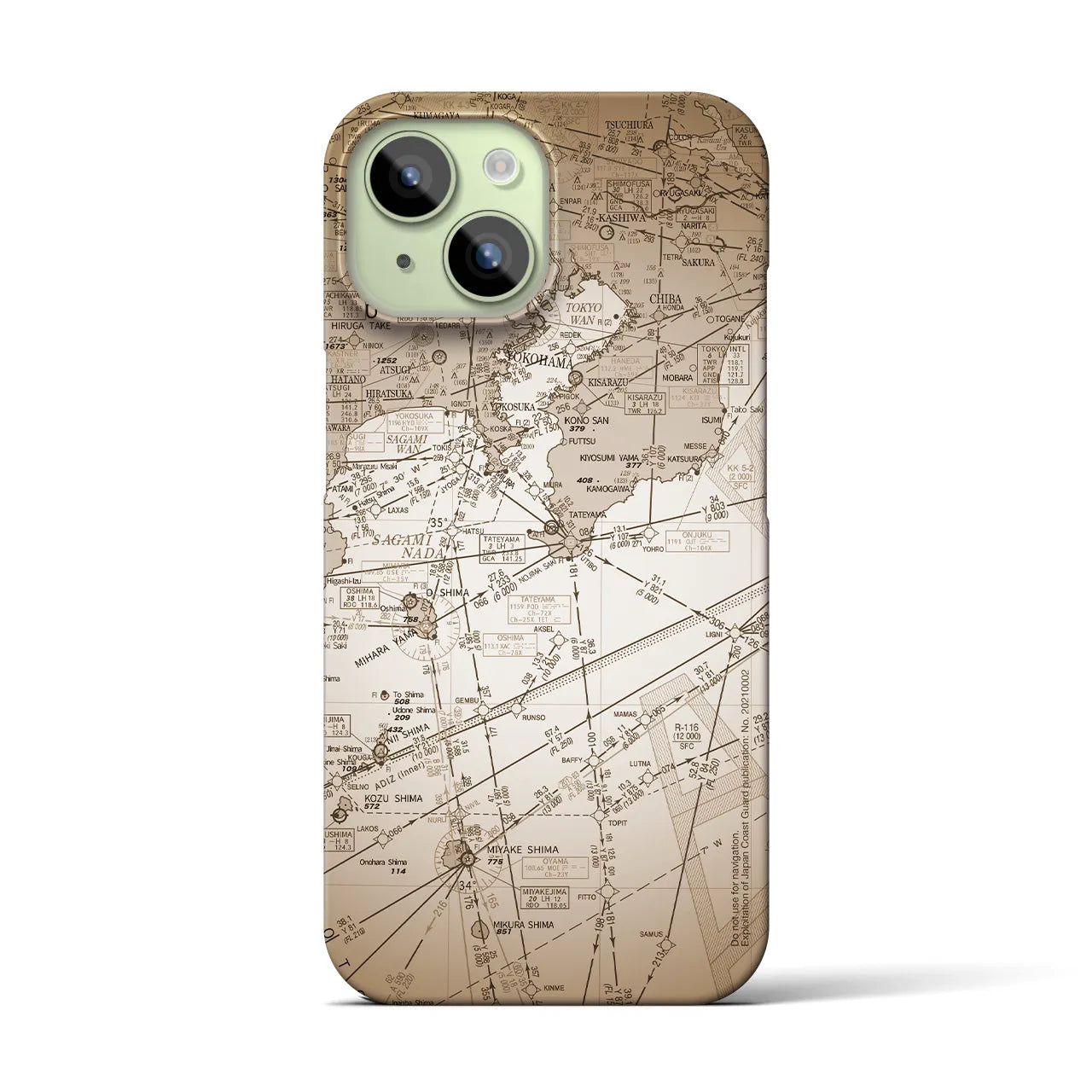 【東京航空図(東京都)】航空図iPhoneケース(バックカバータイプ)