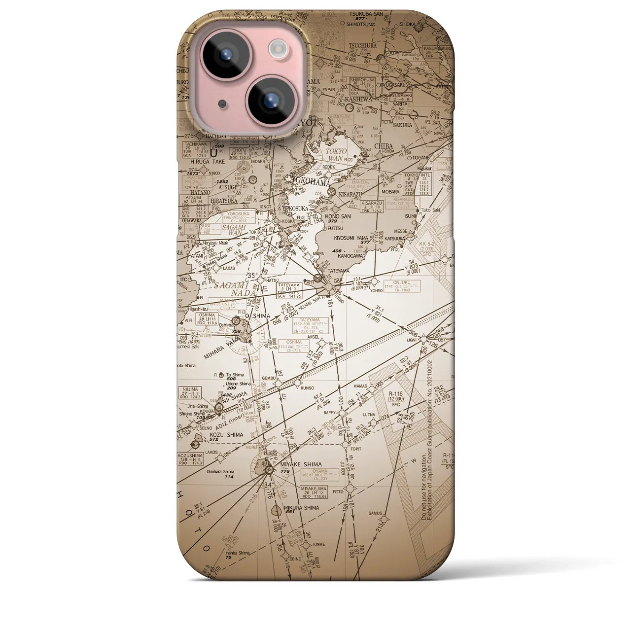 【東京航空図(東京都)】航空図iPhoneケース(バックカバータイプ)