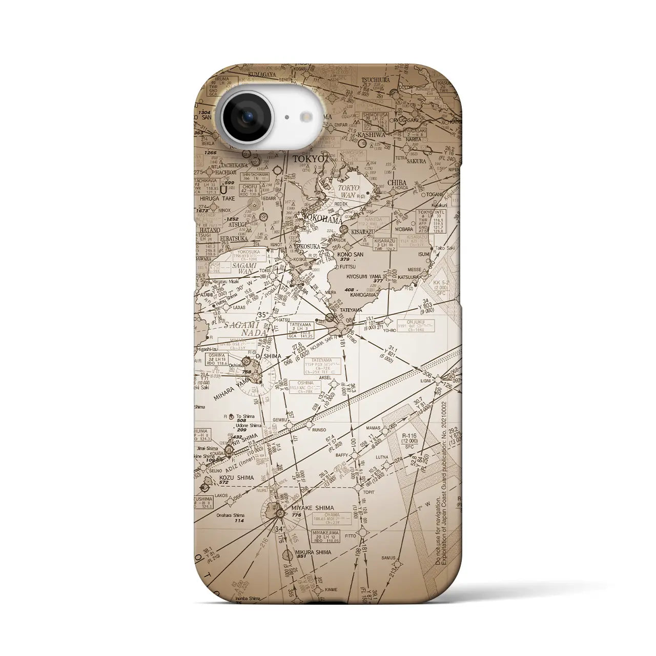 【東京航空図(東京都)】航空図iPhoneケース(バックカバータイプ)