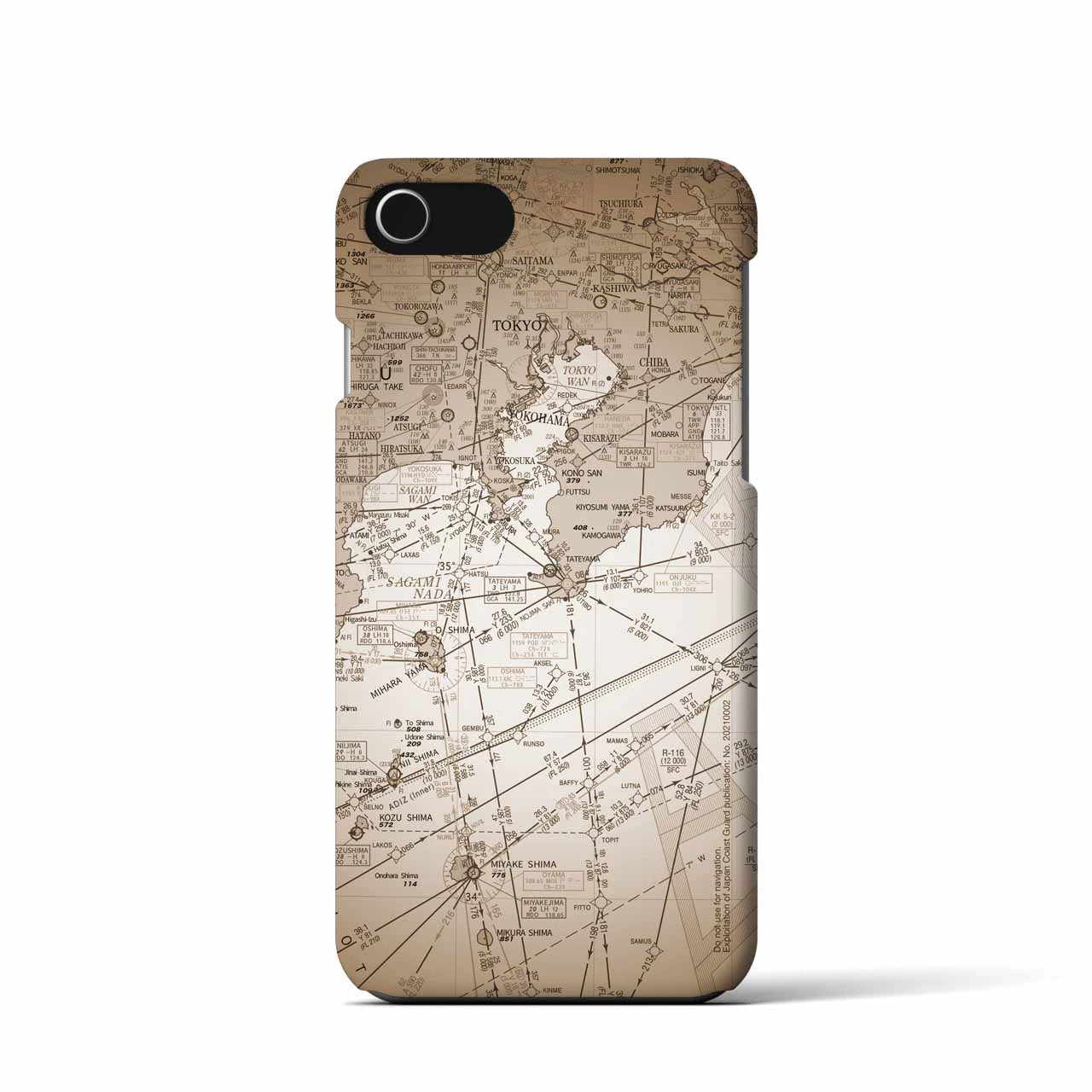 【東京航空図(東京都)】航空図iPhoneケース(バックカバータイプ)