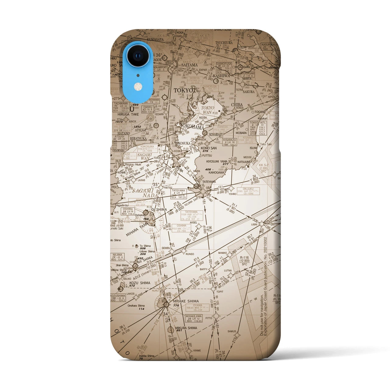 【東京航空図(東京都)】航空図iPhoneケース(バックカバータイプ)
