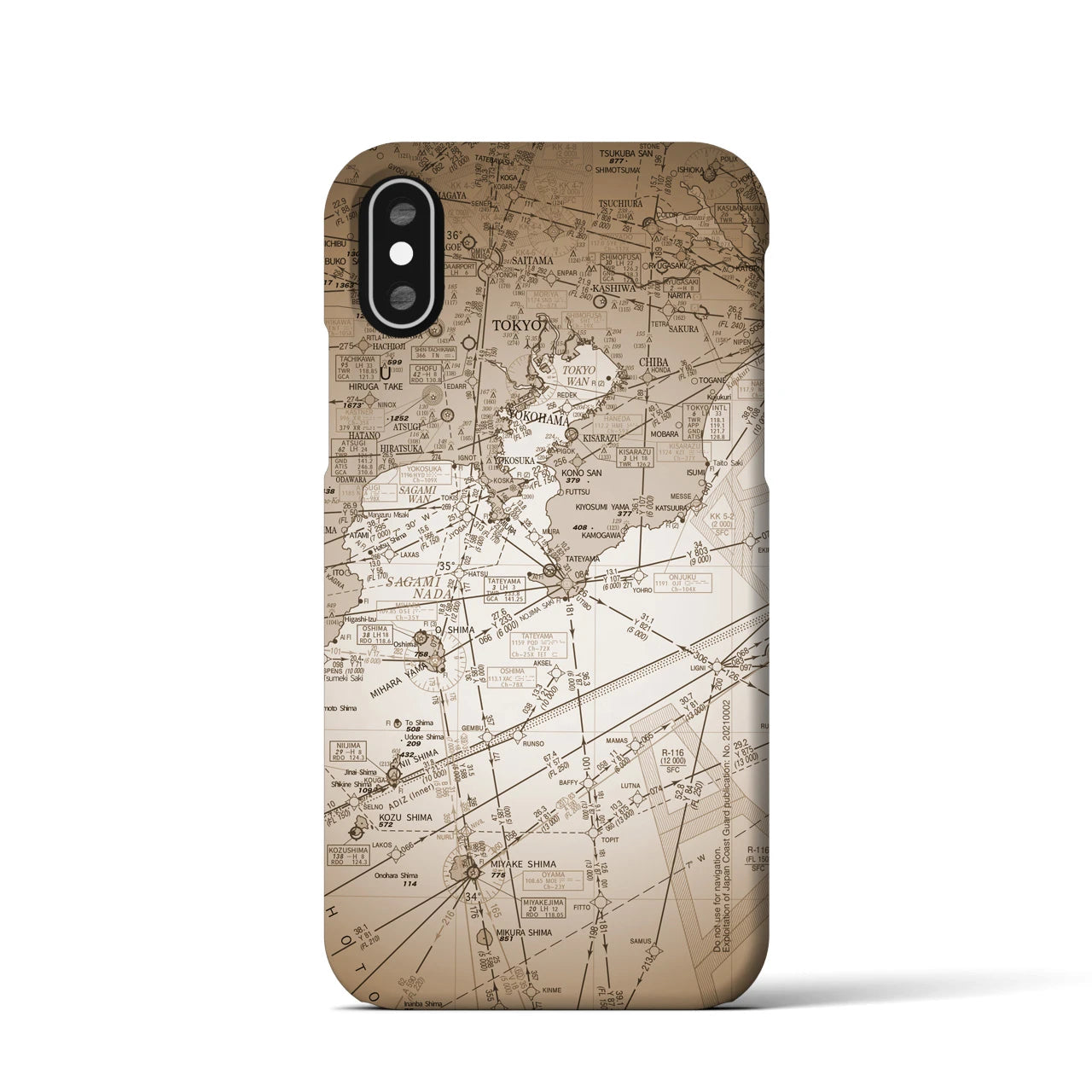 【東京航空図(東京都)】航空図iPhoneケース(バックカバータイプ)