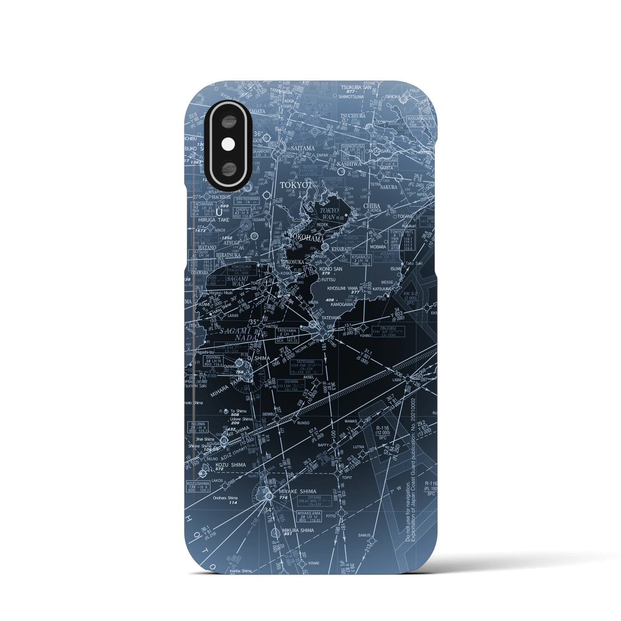 【東京航空図(東京都)】航空図iPhoneケース(バックカバータイプ)