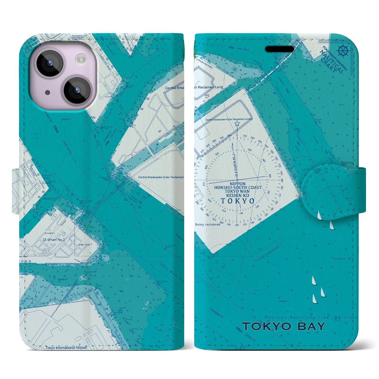 【東京港(東京都)】海図iPhoneケース(手帳タイプ)