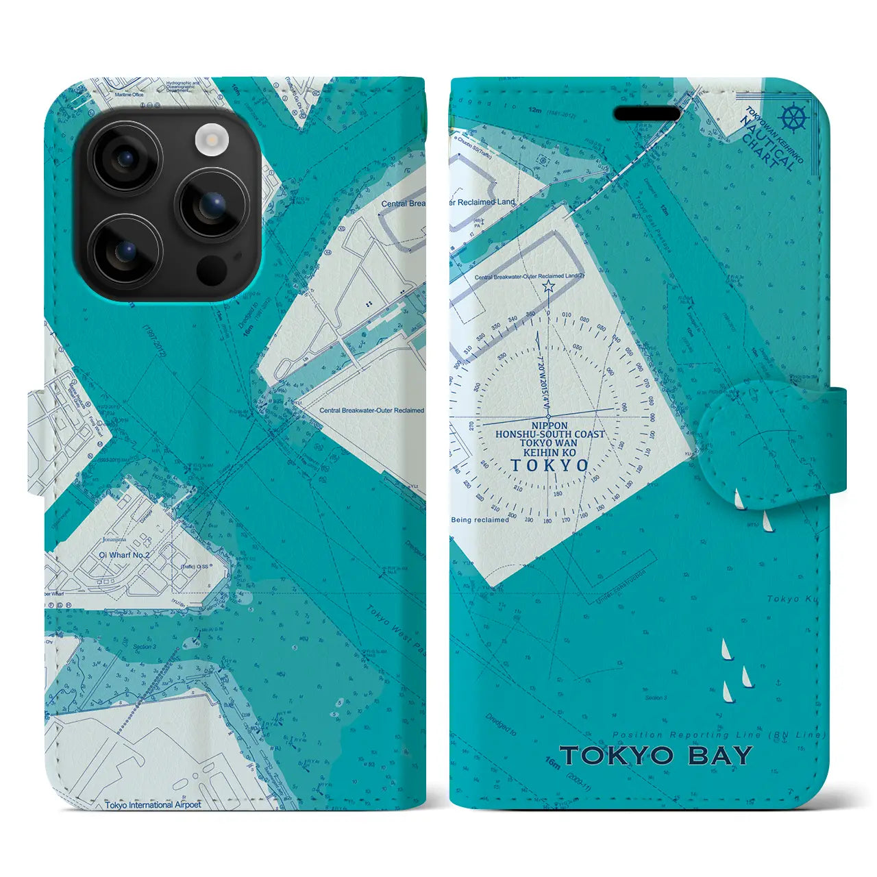 【東京港(東京都)】海図iPhoneケース(手帳タイプ)